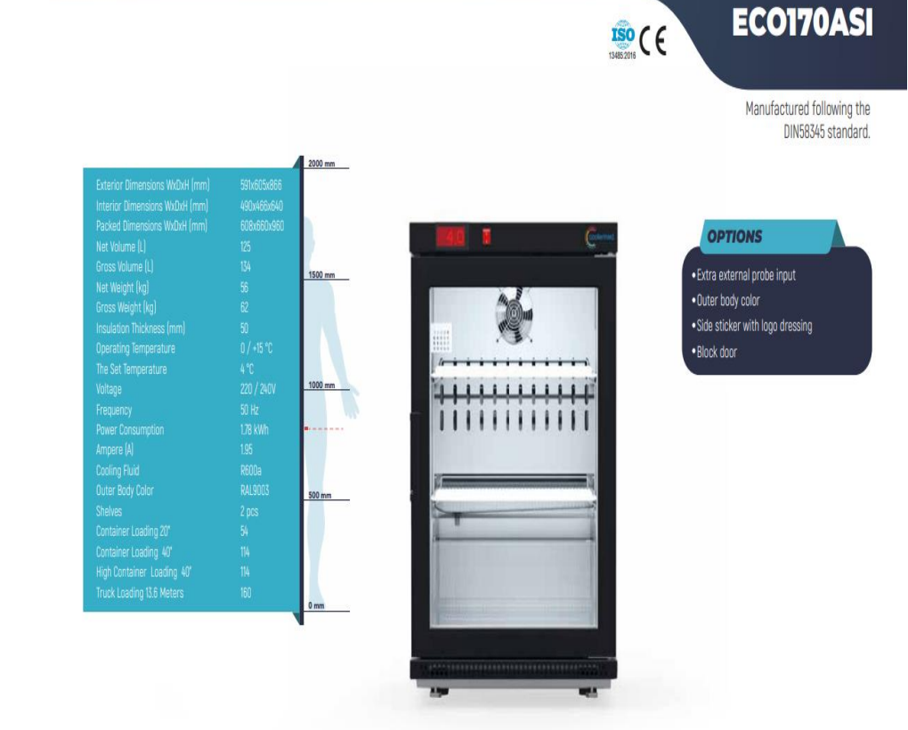 Réfrigérateur bar de laboratoire ECO170ASI